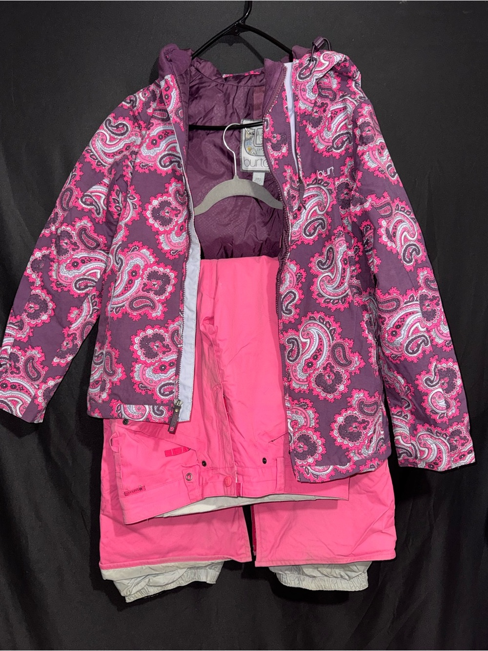 Women’s BURTON Paisley Print Pink & Purple Jacket and Snow Pants Set